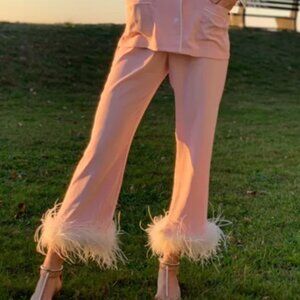 Sleeper Ostrich Feather Pink Pajama Pants